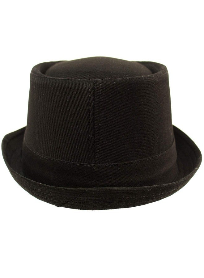 SK Hat shop Men's Everyday Cotton All Season Porkpie Boater Derby Fedora Sun Hat L/XL Black - Image 4