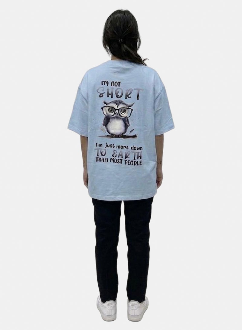 T-shirt 'I'm not short' Baby Blue