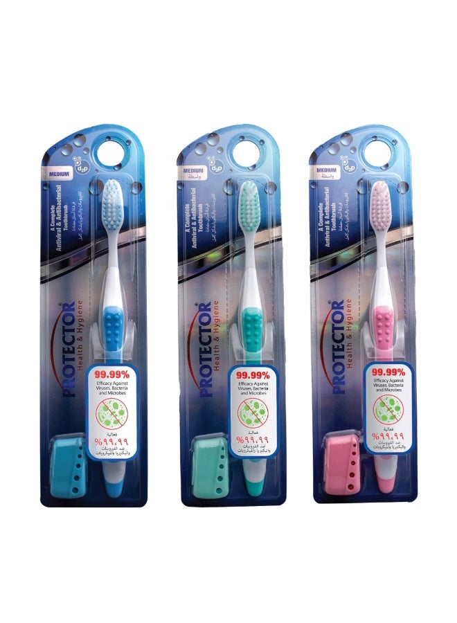 بروتيكتور فرشاة أسنان مضادة للفيروسات والبكتيريا - قياسية - متوسطة - Image 3