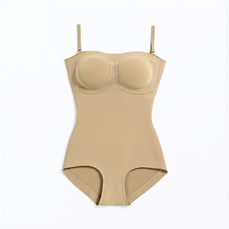 Strapless Shapewear For Under Dresses Party Prom Bodysuit Shaper S Khaki - Image 5