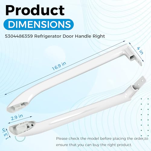 Romalon 5304486359 Refrigerator Door Handle Replace 5304506469 5304504507 5304497105 AP6036330 Right Refrigerator Side Door Handle FFTR1814QW4A FFTR1821QW0 FFTR1821QW1 FFTR1814QW3 LFTR1814LWK by Romalon - Image 4