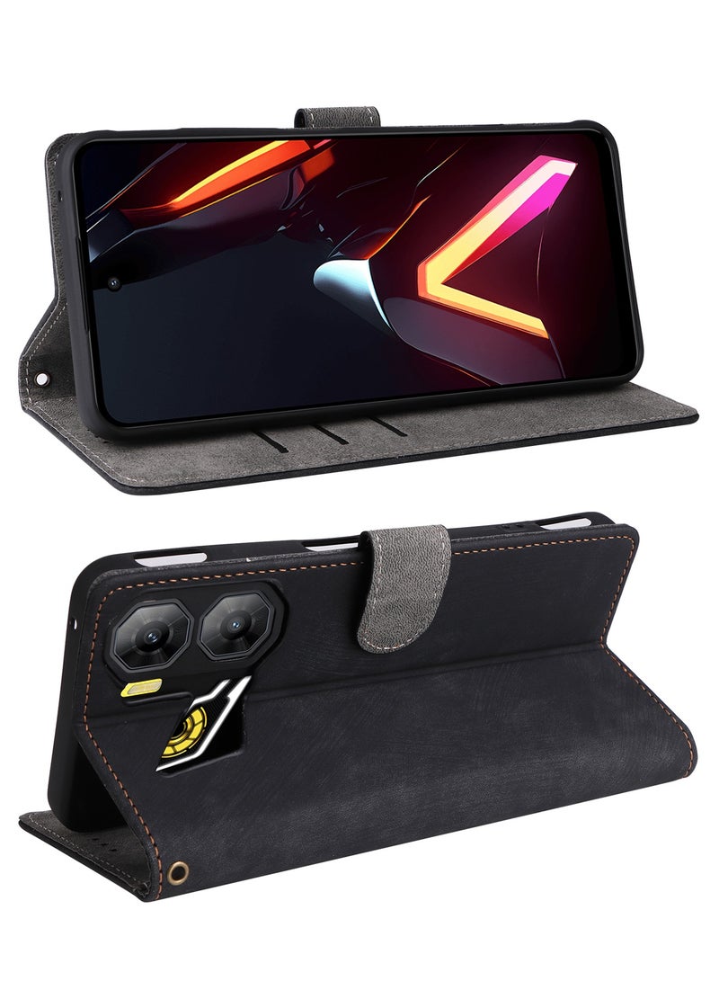 For ZTE Nubia Neo 3 Cover with Hand Strap, PU Leather Full Body Protection Shockproof Flip Mobile Cover, RFID Anti-theft Brush Folio Wallet Case - Image 2
