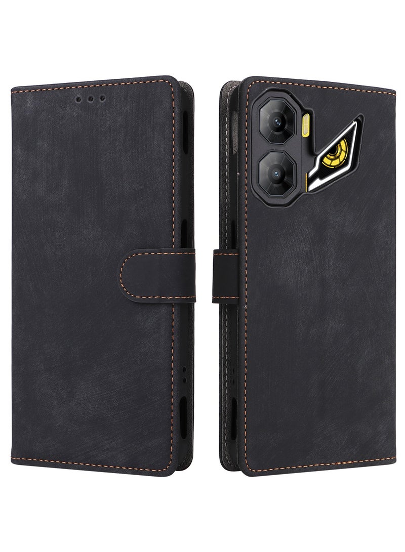 For ZTE Nubia Neo 3 Cover with Hand Strap, PU Leather Full Body Protection Shockproof Flip Mobile Cover, RFID Anti-theft Brush Folio Wallet Case - Image 3