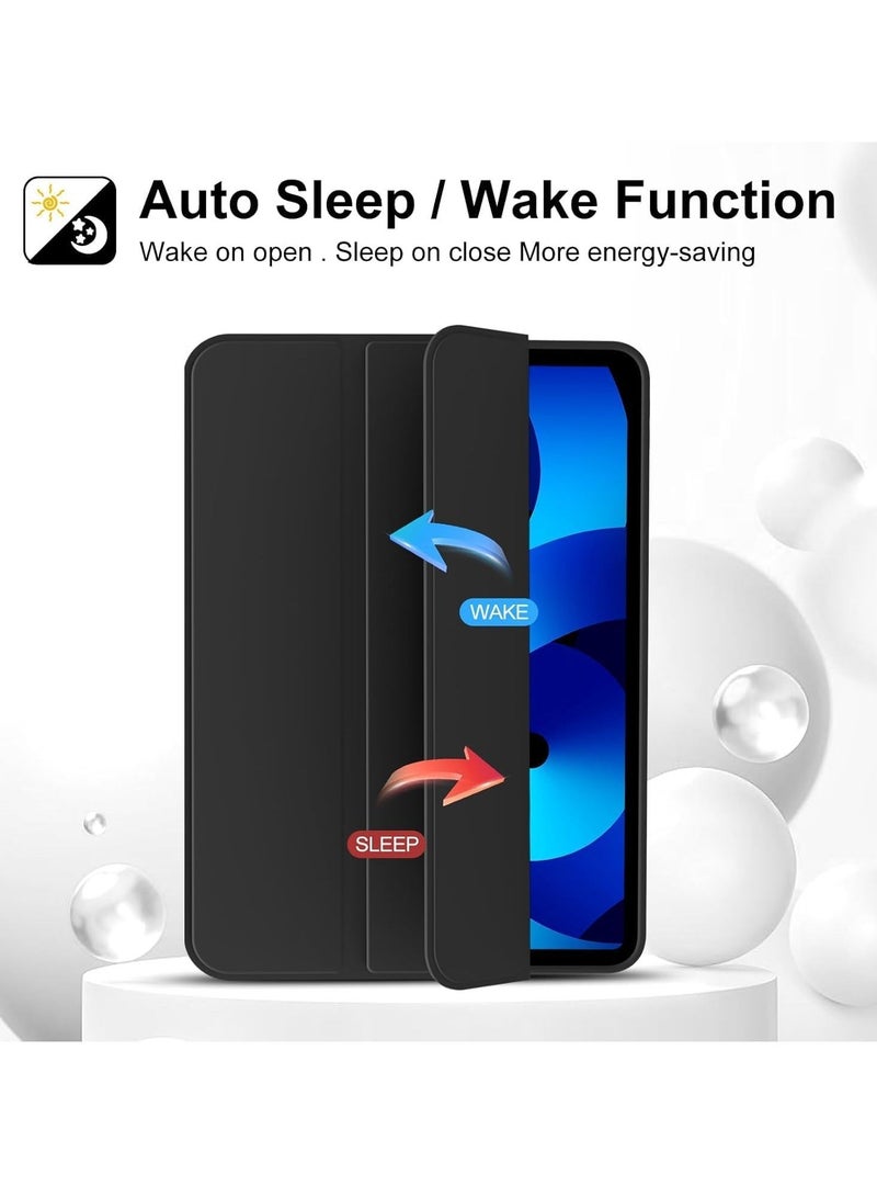 MUNTAQI Case for iPad Air 11 Inch M2 2024, Also Fits iPad Air 5th/4th Gen 10.9 Inch (2022/2020) – Slim Lightweight Smart Folio Cover with Auto Sleep/Wake, Soft TPU Back, Magnetic Closure, Full Protection for iPad Black - Image 4