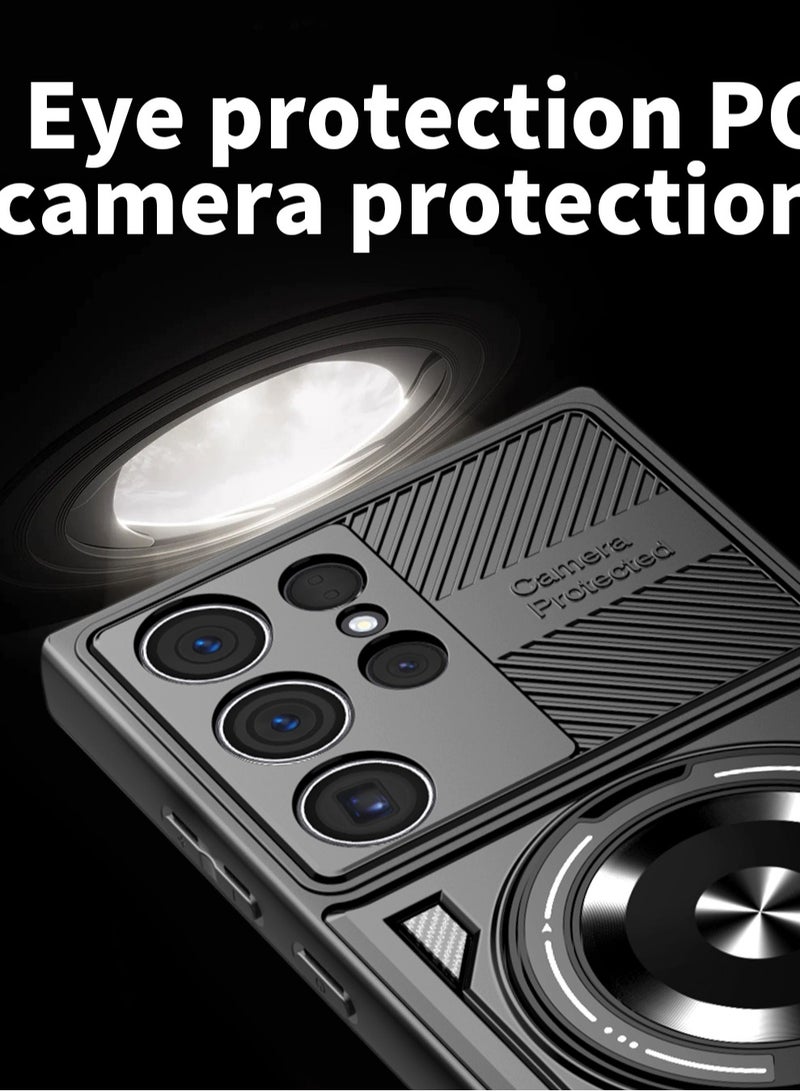 Case Cover Shock Resistant Protect Camera TPU + PC Compatible with Samsung Galaxy S23 Ultra (Black) - Image 4