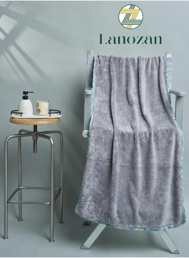 lanozan Medium Bath Towel Size 140*70*2.5cm Grey  - Image 1