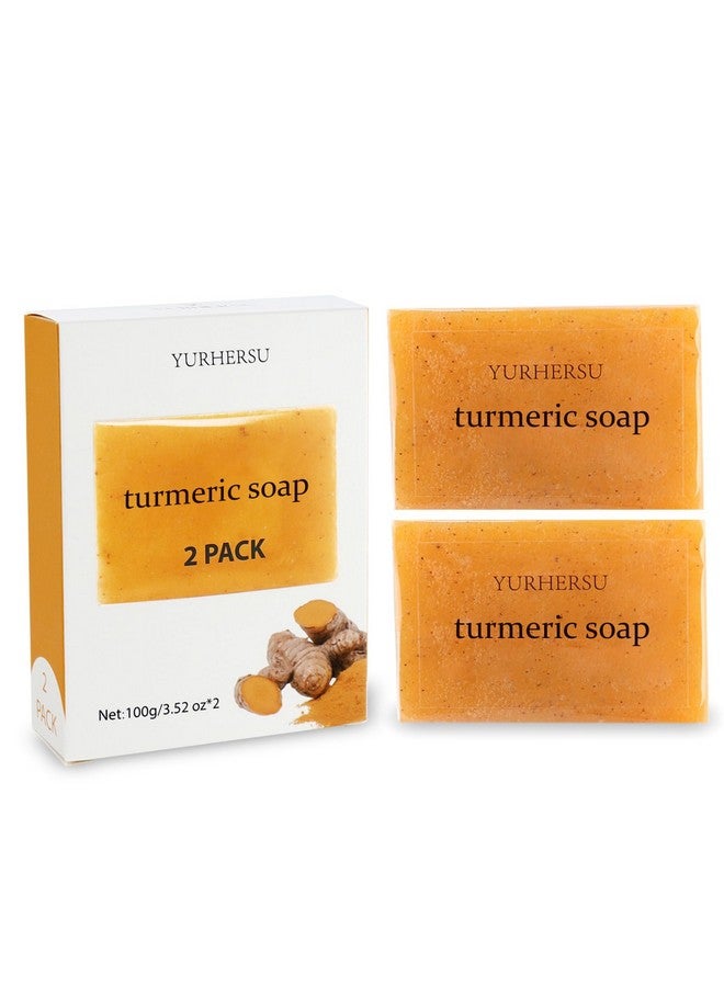 YURHERSU صابون يورهيرسو بالكركم، صابون الليمون المصنوع يدويًا للاستحمام، تنظيف عميق للمسام، العناية بالبشرة المتسخة والناعمة، مقشر للتحكم في الزيوت للرجال والنساء، العناية بالبشرة لجميع أنواع البشرة - Image 1