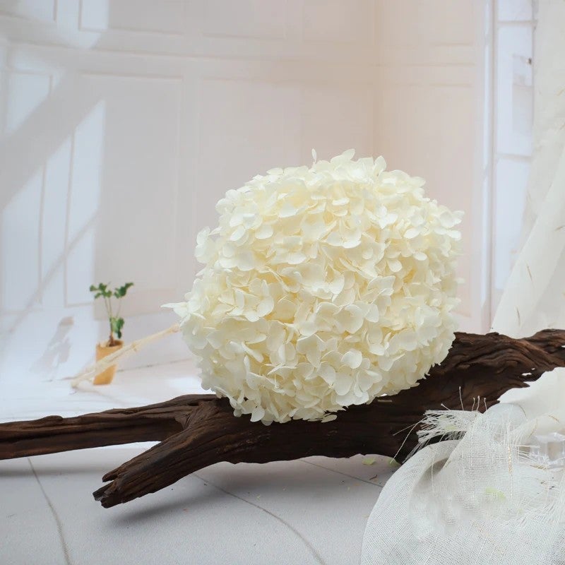 Bluejw Real Touch Dried Flowers Bouquet with Preserved Hydrangea – Natural Dried Plants for Wedding & Home Decoration - Image 1