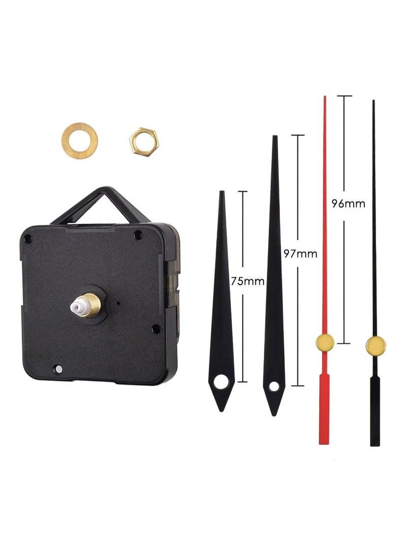 BUYCO - Silent Clock Movement, Non Ticking Sweep Quartz Clock Movement DIY Repair Parts Replacement with Hands - Image 1