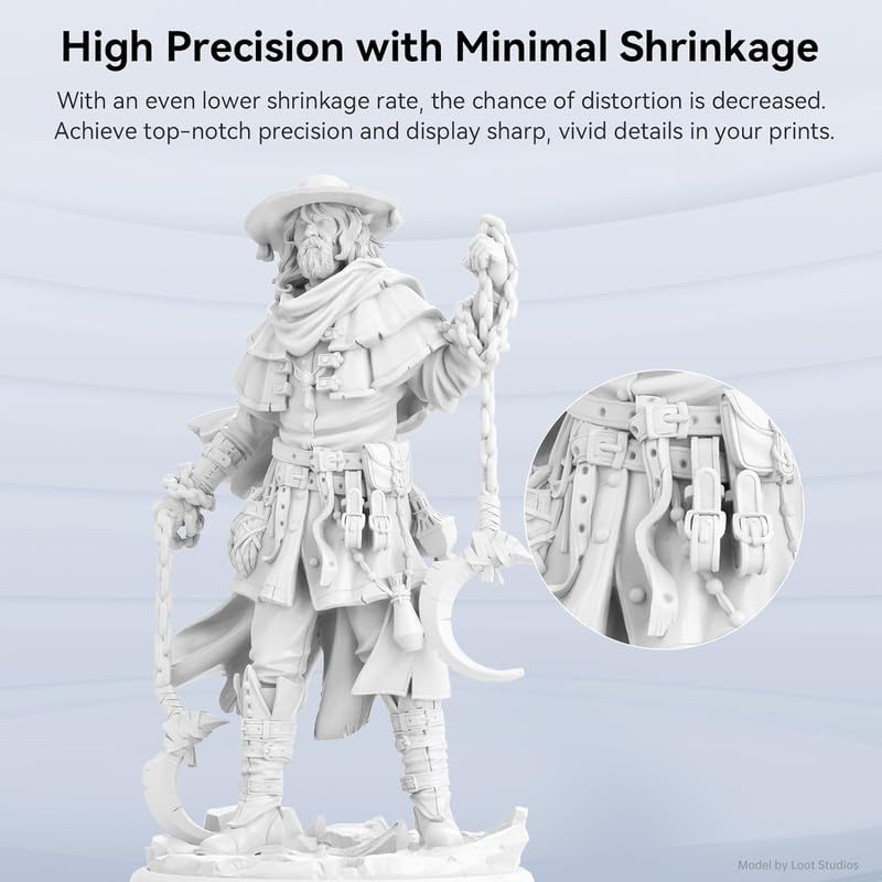 3idea 3D Printer Resin, Upgraded 8K Standard Resin V2, Enhanced Toughness and Strength, Lower-Odor, High Precision 3D Printing Resin for All LCD Resin 3D Printers (White, 1kg) - Image 5