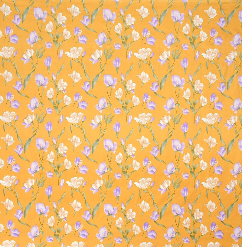 SHOMES Pure Soft Cotton Printed Diwan Set Covers 6 Pieces - 1 Single Bed Sheet (60 X 90) with 3 Cushion (16 X 16), 2 Bolster Covers (16 X 32) - (Yellow, Medium) - Image 3
