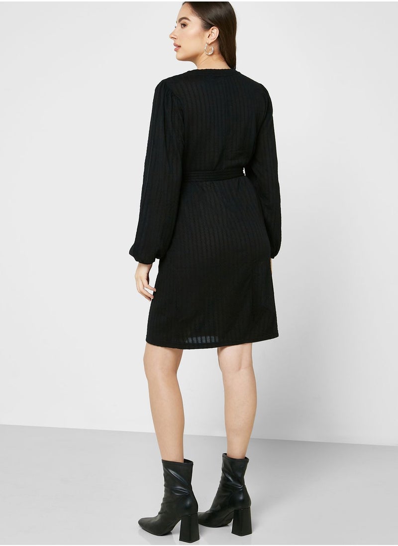 Jacqueline de Yong Ribbed Belted Mini Dress  - Image 2