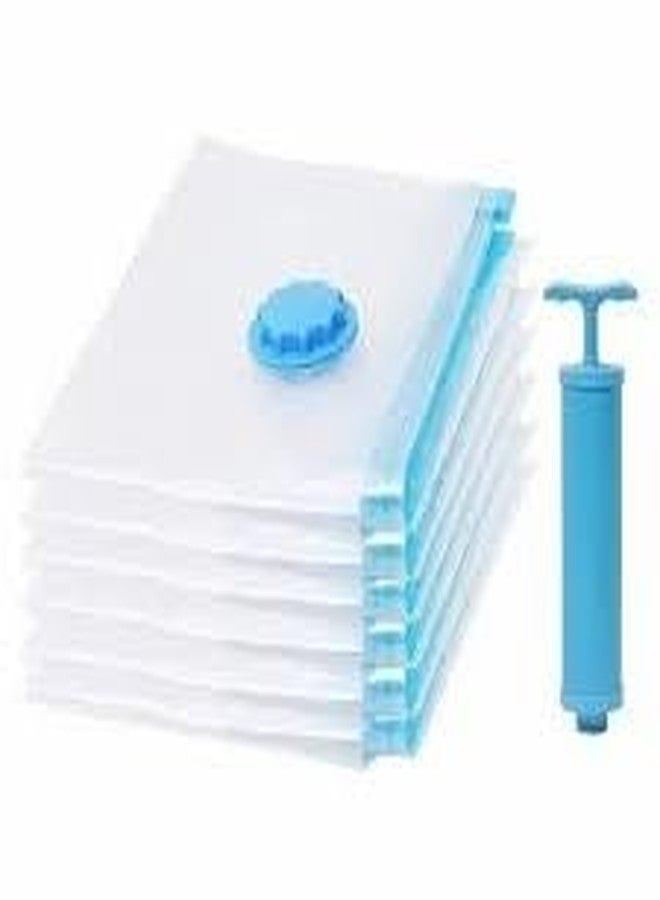 Auraaq Reusable Vacuum Storage Ziplock Compression Sealer Bags for Travel clothes & home with hand Pump, Vaccum Storage Bags (Pack of 1) - Image 2