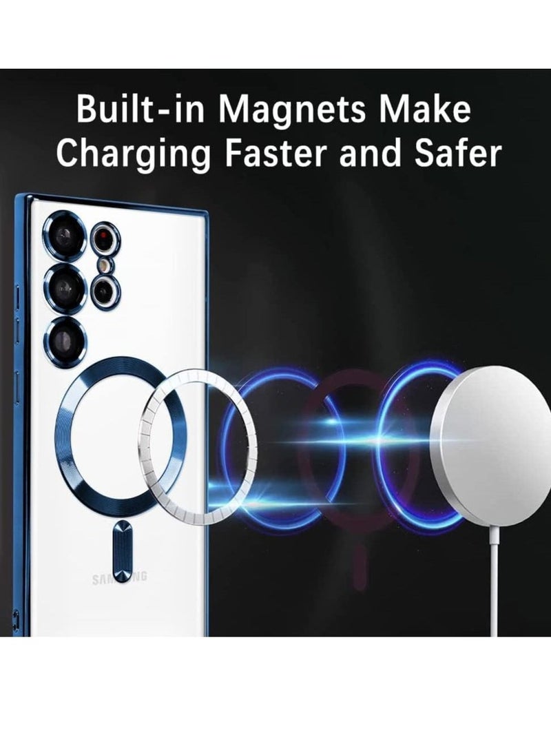 Raxoom Magnetic Clear Case for Samsung Galaxy S23 Ultra with Camera Lens Protector Magsafe Compatible Electroplated Soft TPU Shockproof Anti-Scratch Phone Case - Image 4