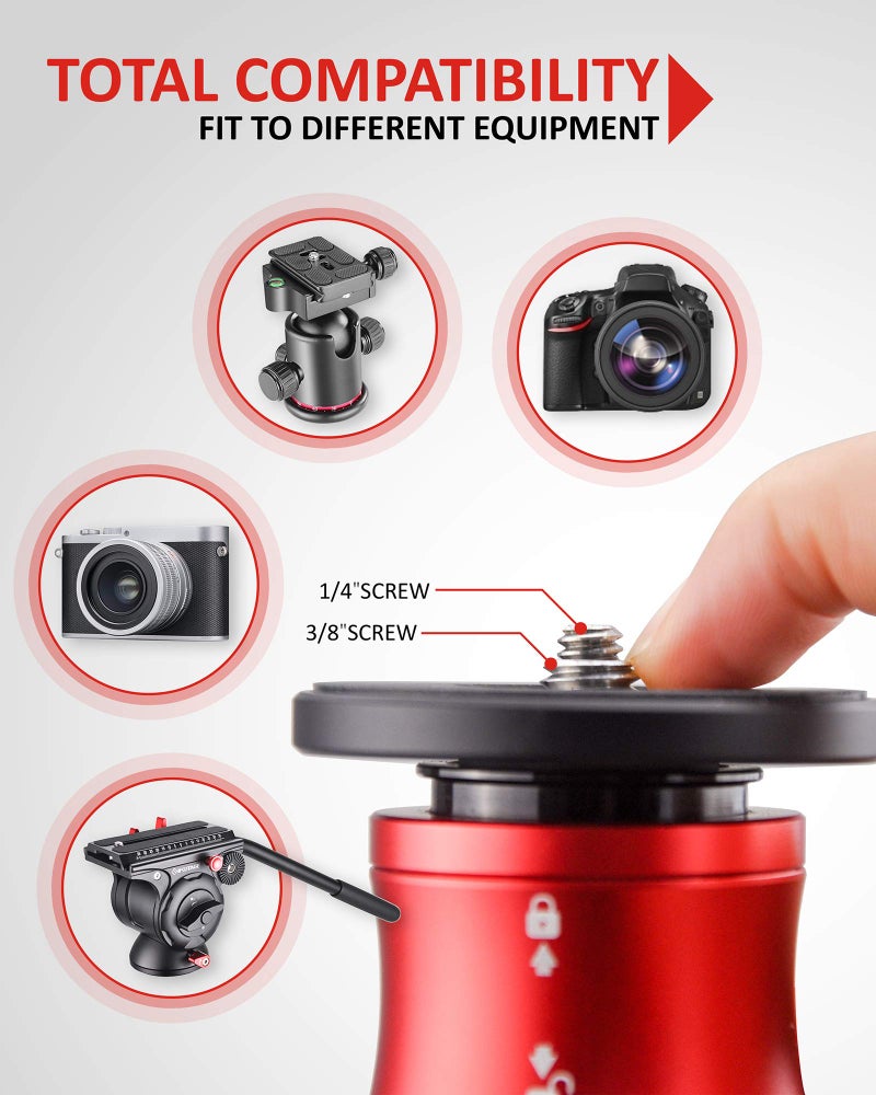 Ifootage حامل كاميرا IFOOTAGE الاحترافي 71" من الألمنيوم مع حامل ثلاثي القوائم متوافق مع كاميرات DSLR وكاميرات الفيديو، حامل أحادي Cobra 3 A180F - Image 3