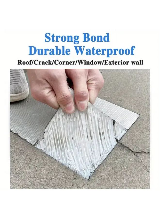 118.11x1.97in Waterproof Tape High Temperature Resistant Aluminum Foil Butyl Tape for Roof Cracks Metal Fittings - Image 3
