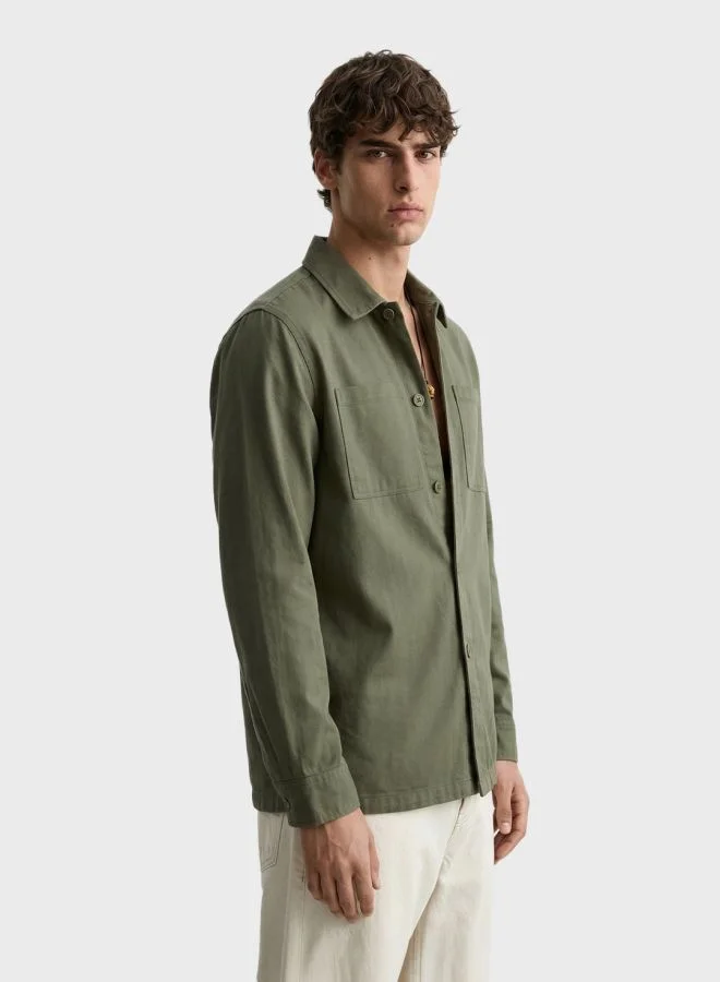 The Indian Garage Co Men Regular Fit Solid Cutaway Collar Full Sleeves Shirt