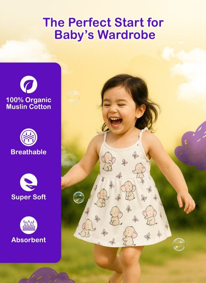 Kidbea Girls Organic Cotton Sleeveless A-Line Dress with Animal Print - Image 3