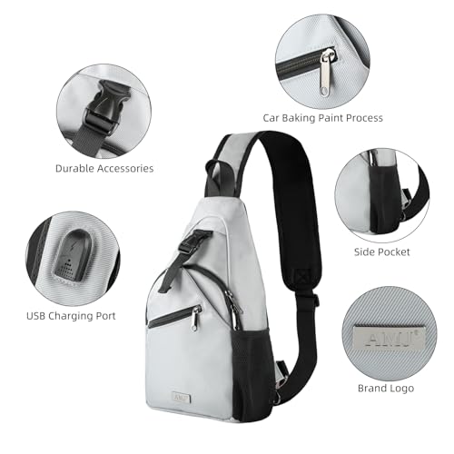 AMJ Tactical Chest Sling Bag for Men, Theft Crossbody Bag, Lightweight Hiking Shoulder Pack for Cycling, Travel, Camping - Image 3