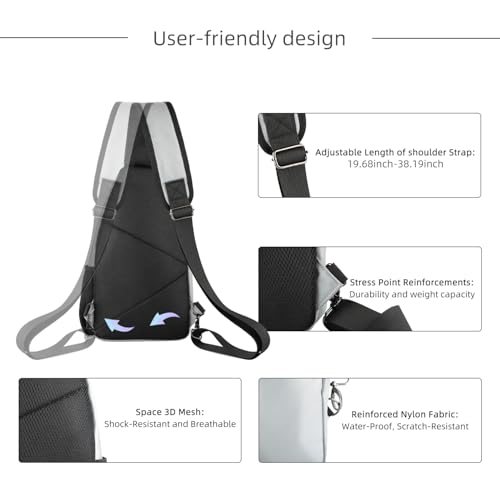 AMJ Tactical Chest Sling Bag for Men, Theft Crossbody Bag, Lightweight Hiking Shoulder Pack for Cycling, Travel, Camping - Image 4