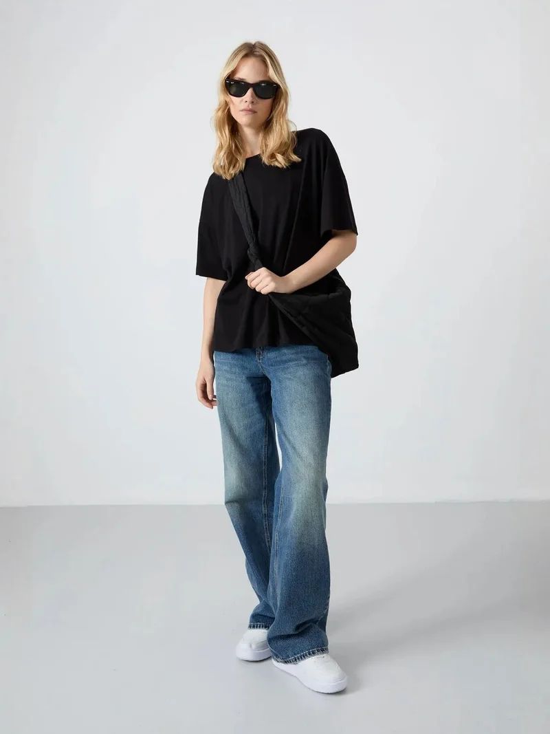 تومي لايف TOMMY Oversized Cotton-Modal Crew Neck T-Shirt
