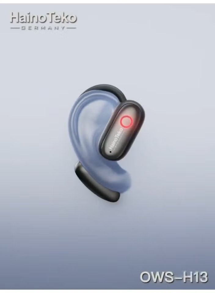 Haino Teko OWS-H13 Open-Ear Hi-Res Wireless Earphones with Ear Hook Design, Lightweight & Comfortable for Sports, Gym, Running, and Clear Calls – Black - Image 2