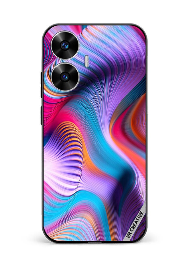 VR CREATIVE Protective Case Cover For Realme C55 Modern Abstract Design Multicolour - Image 1