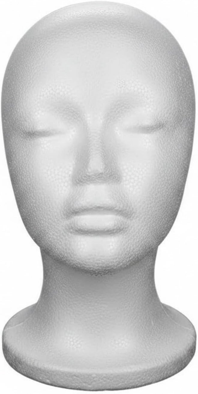 Flocked Foam Wig Head Model, PE Mannequin for Styling and Display, 5.9 x 5.9 x 10.6 Inches - Image 1