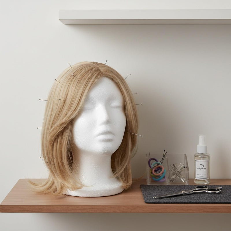 Flocked Foam Wig Head Model, PE Mannequin for Styling and Display, 5.9 x 5.9 x 10.6 Inches - Image 2