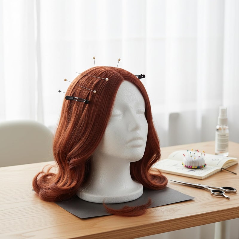 Flocked Foam Wig Head Model, PE Mannequin for Styling and Display, 5.9 x 5.9 x 10.6 Inches - Image 3