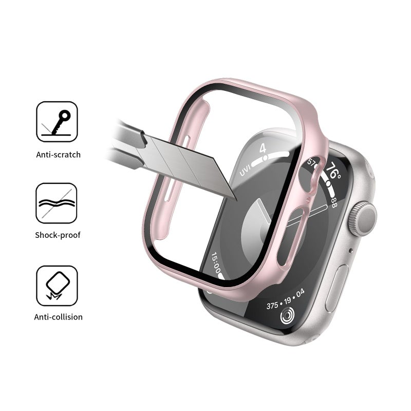 COMMUTER 3 Pack Case with Tempered Glass Screen Protector for Apple Watch SE3/SE 2/1 Series 6/5/4 40mm, Hard PC Ultra-Thin Cover for iwatch SE 3/SE 2/SE/6/5/4 40mm, Starlight/Clear/Rose Gold - Image 3
