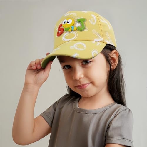 VRITRAZ Polyester SWJ Cartoon Character Printed Little Cap For Kids, Baby Girl's and Boy's 3-12 Years (Color-Yellow) - Image 2