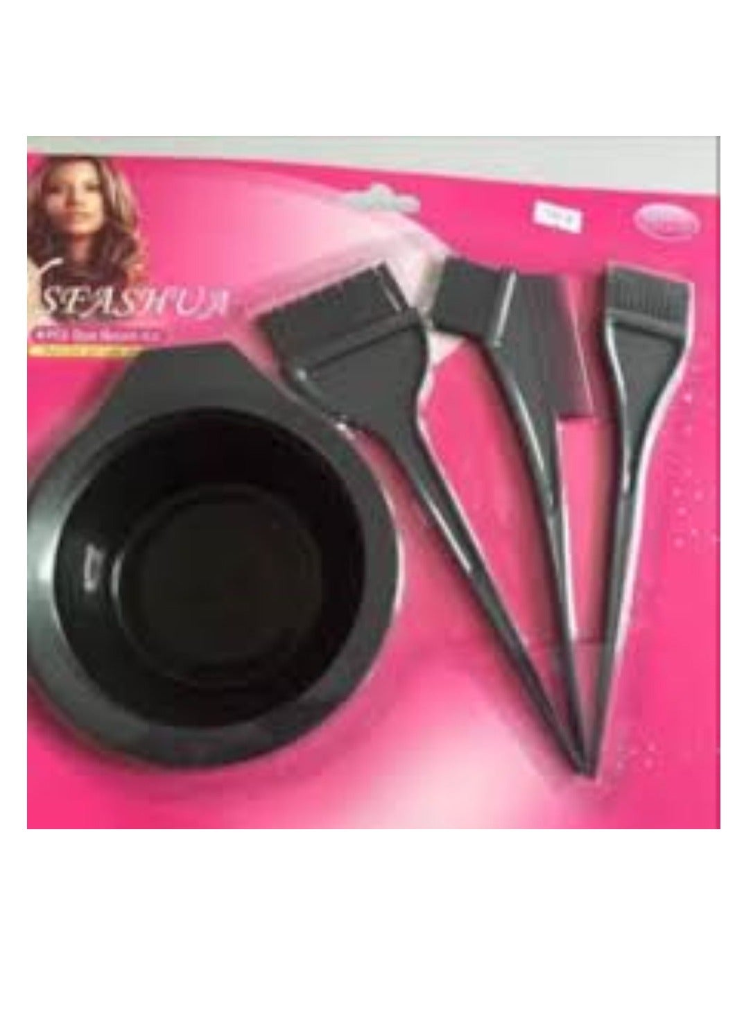 مجموعة فرش الصبغة مكونة من 4 قطع تناسب جميع أنماط الشعر متعدد الالوان