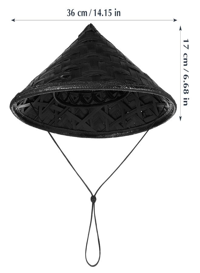 balacoo Japan Samurai Hat: Handmade Cosplay Hat for Party, Stage Performance Decor - Lightweight & Comfortable, 14.17 Inch (Black) - Image 3