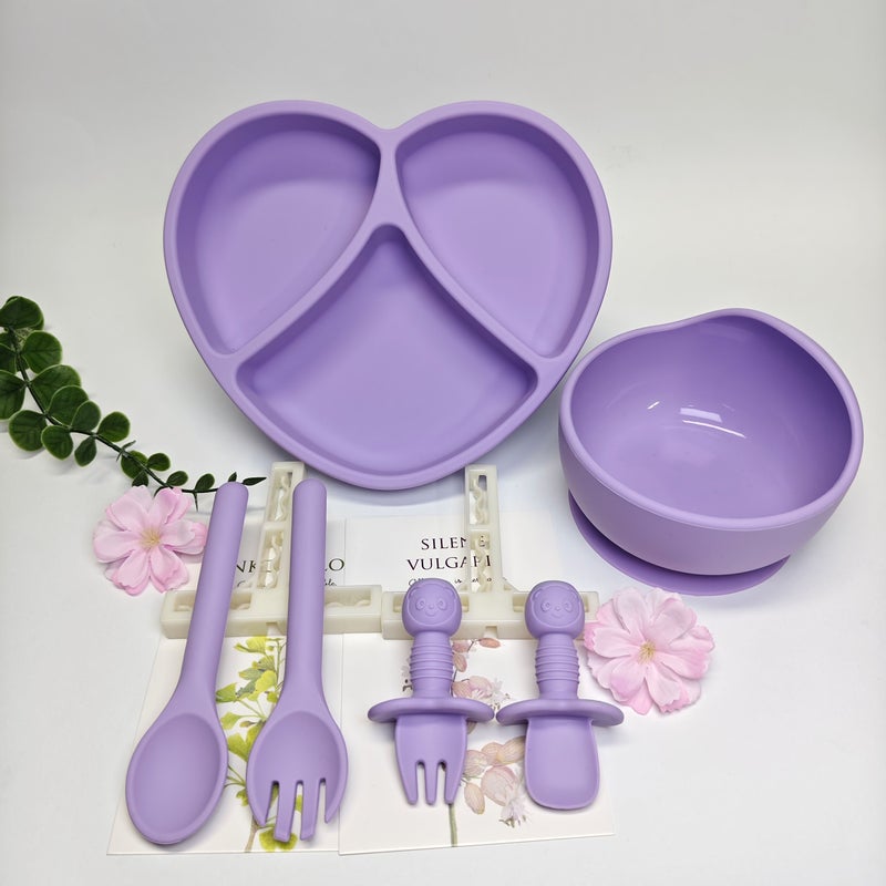 6pcs Baby Tableware Set Army Green Strong Suction Safe Odor Free Steamer Heat Resistant Perfect For Feeding Solid Foods - Image 5