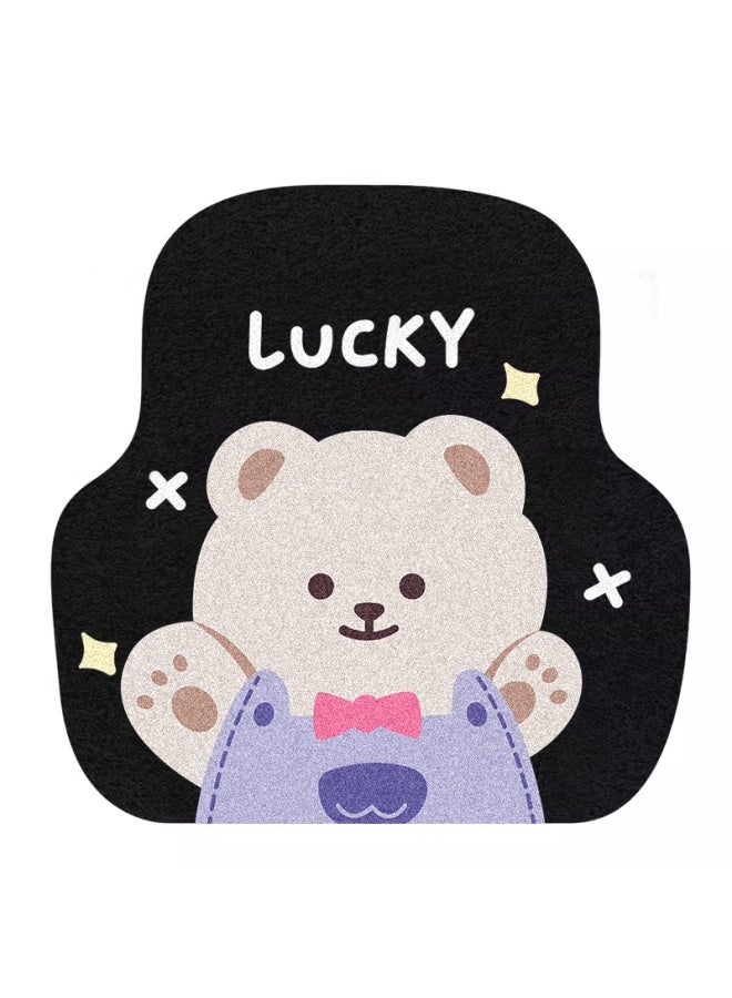Car Mat Silk Ring Universal Full Surrounding Fixed Sticker Cute Cartoon Girl Thickened Non-Slip Car Mat Carpet-Color:[standard Style] White Lucky Bear—1 Piece In The Back Row (limited To Purchase)  - Image 1