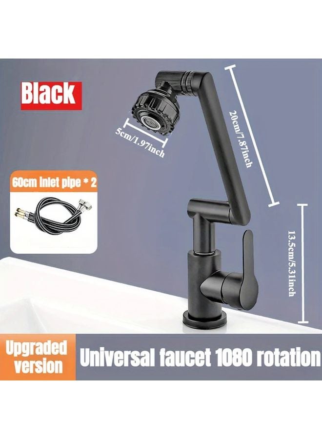 2 In 1 Universal Faucet Set Black 23 62 Inch Swivel Hose For Bathroom Sink - Image 1