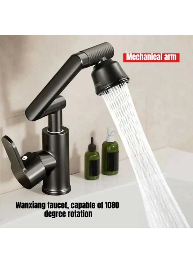 2 In 1 Universal Faucet Set Black 23 62 Inch Swivel Hose For Bathroom Sink - Image 5
