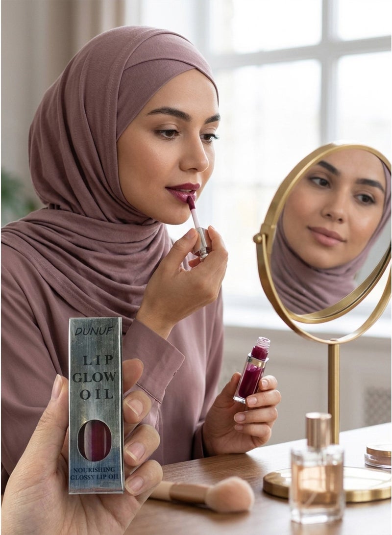 DUNUF Nourishing & Glossy Lip Oil – Deep Moisturizing, Non-Sticky Formula, Mirror Shine & Plumping Effect - Image 1