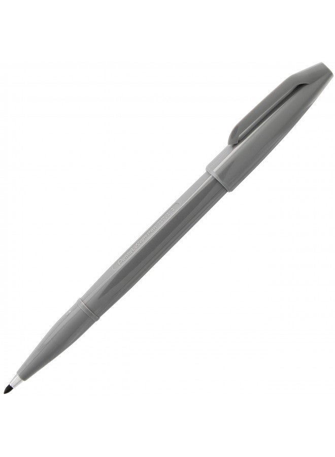 Pentel Sign Pen Fiber-Tipped Pen, Gray Ink, Box of 12 (S520-N) - Image 2