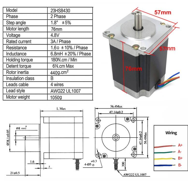 CNCTOPBAOS 4 Axis Nema23 Stepper Motor USB Mach3 CNC Kit,270oz-in 76mm 3A,USB Controller Board Motion Control Card,TB6600 Driver 4.5A 24V for CNC Router Milling Engraving Machine - Image 3