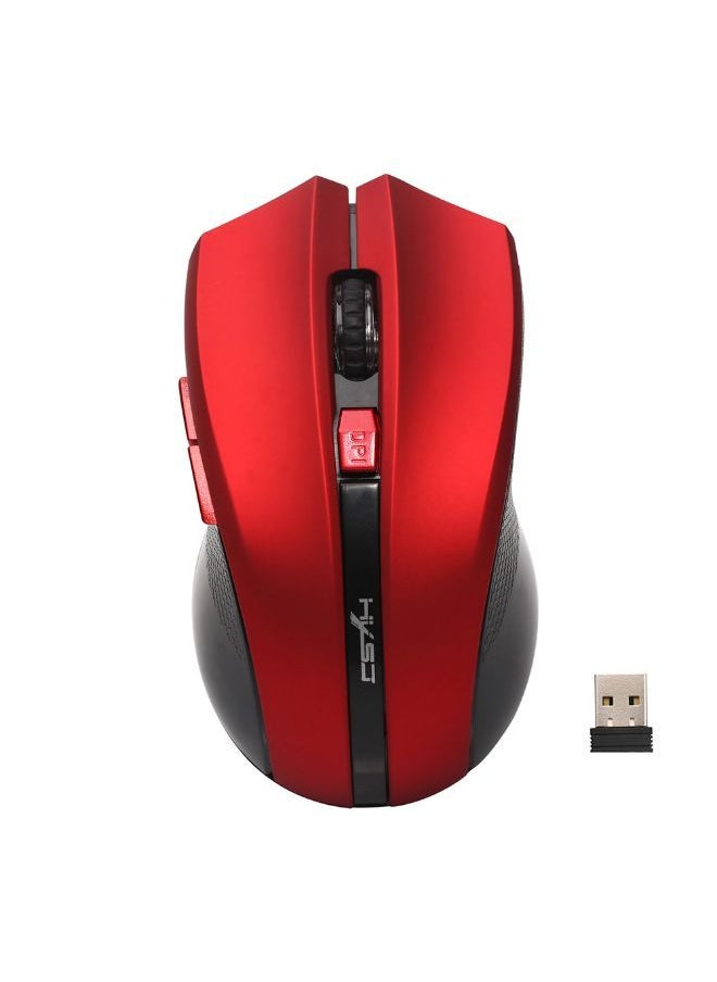 NIBEMINENT Ergonomic Design 2.4GHz Wireless Mouse With Receiver Red/Black/Silver  - Image 1