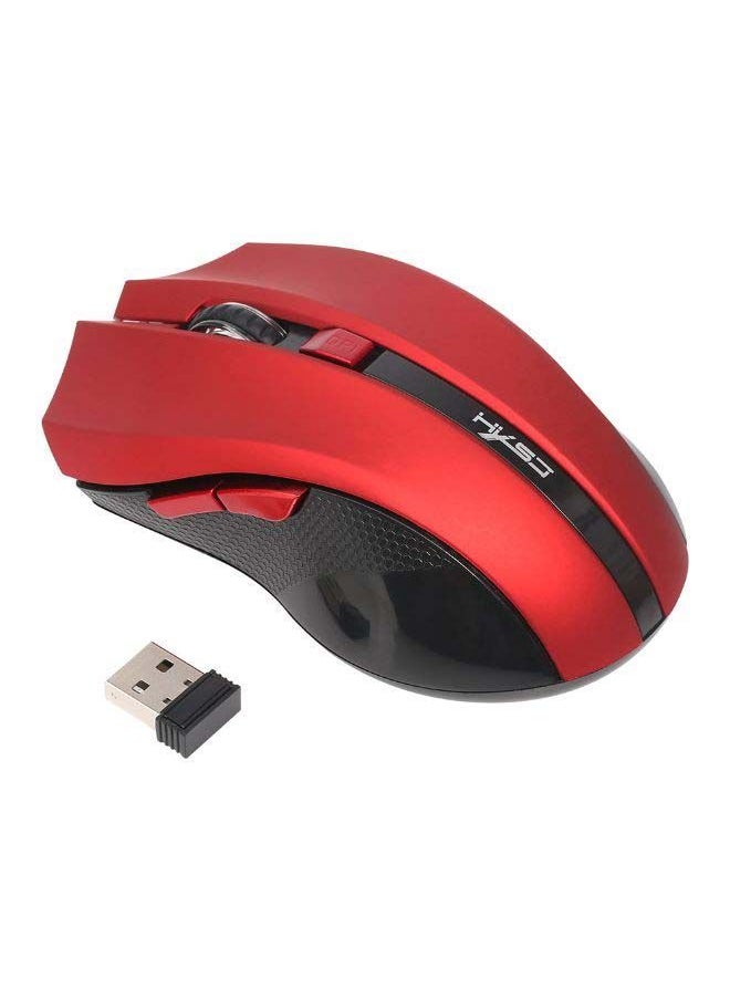 NIBEMINENT Ergonomic Design 2.4GHz Wireless Mouse With Receiver Red/Black/Silver  - Image 2