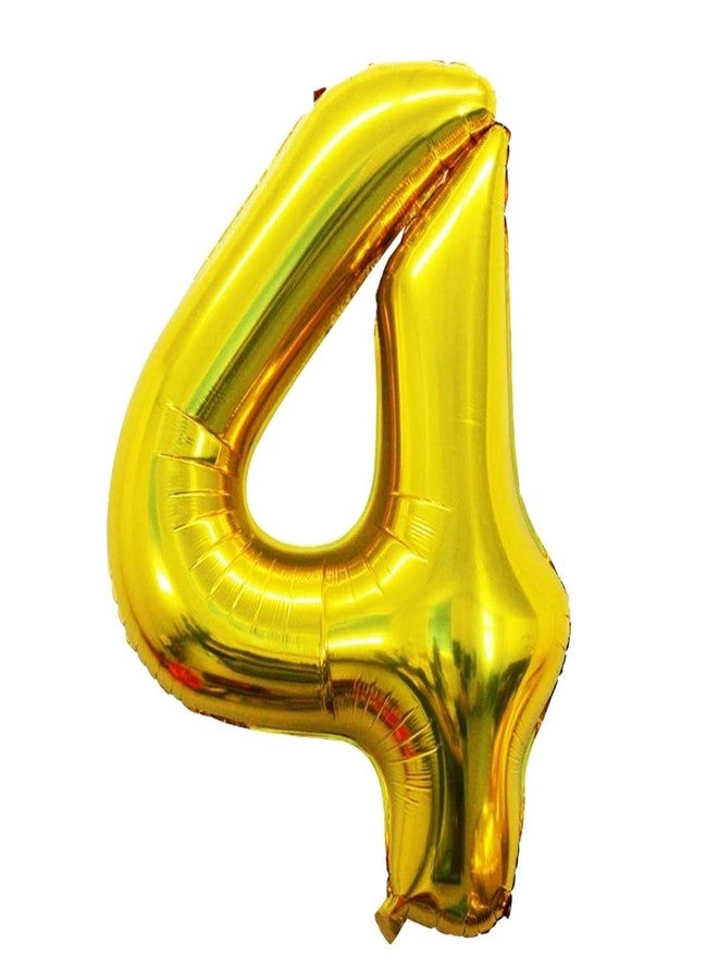 Atpata Funky 4 Number Golden Foil Balloon 40 inch Size Birthday Decoration Items | Happy Birthday Decoration Kit | 4th Year Birthday Party Anniversary Wedding Decorations - Image 1