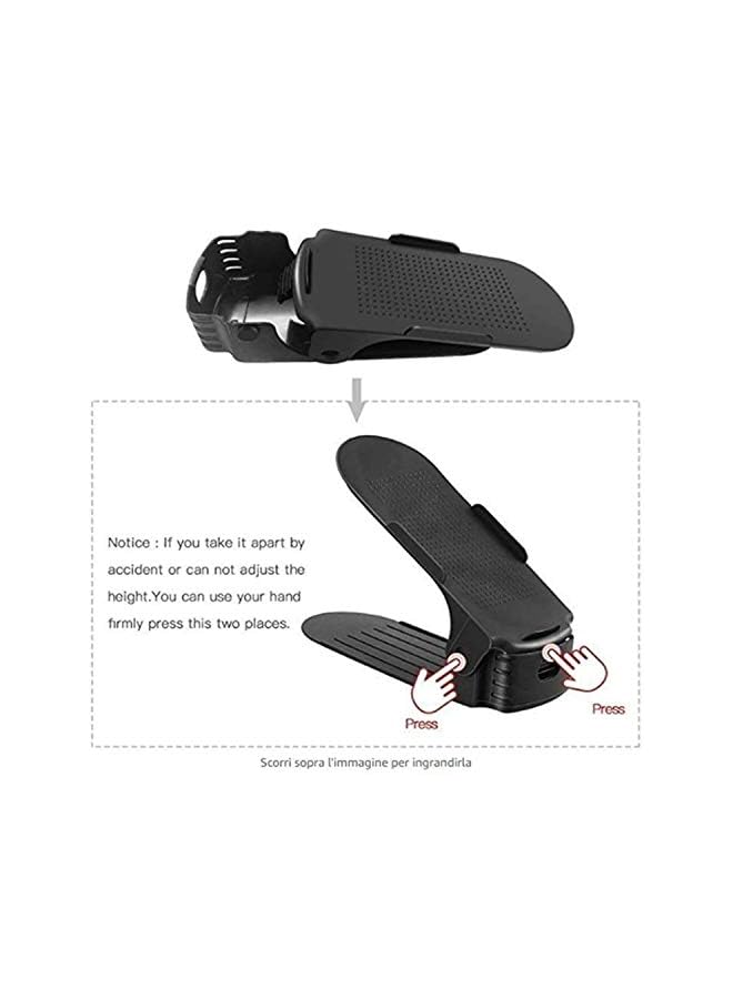 Zaboon 9 قطع من فتحات الأحذية السوداء، منظم عرض الرف، حامل رف الأحذية لتوفير المساحة - Image 3