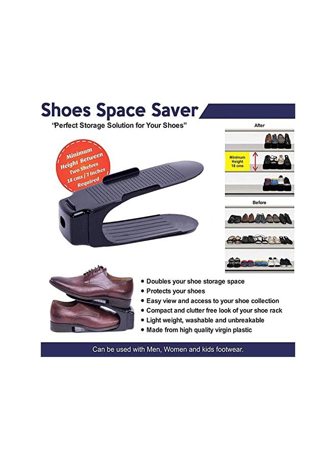Zaboon 9 قطع من فتحات الأحذية السوداء، منظم عرض الرف، حامل رف الأحذية لتوفير المساحة - Image 4