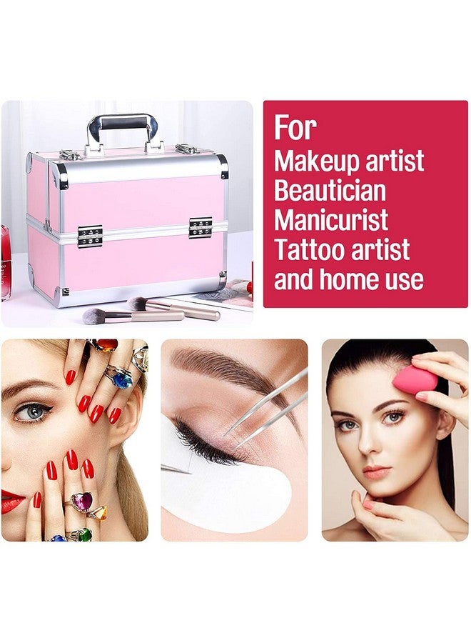Adson Professional Beauty Makeup Cosmetic Vanity Case/Box (Light Pink) - Image 2