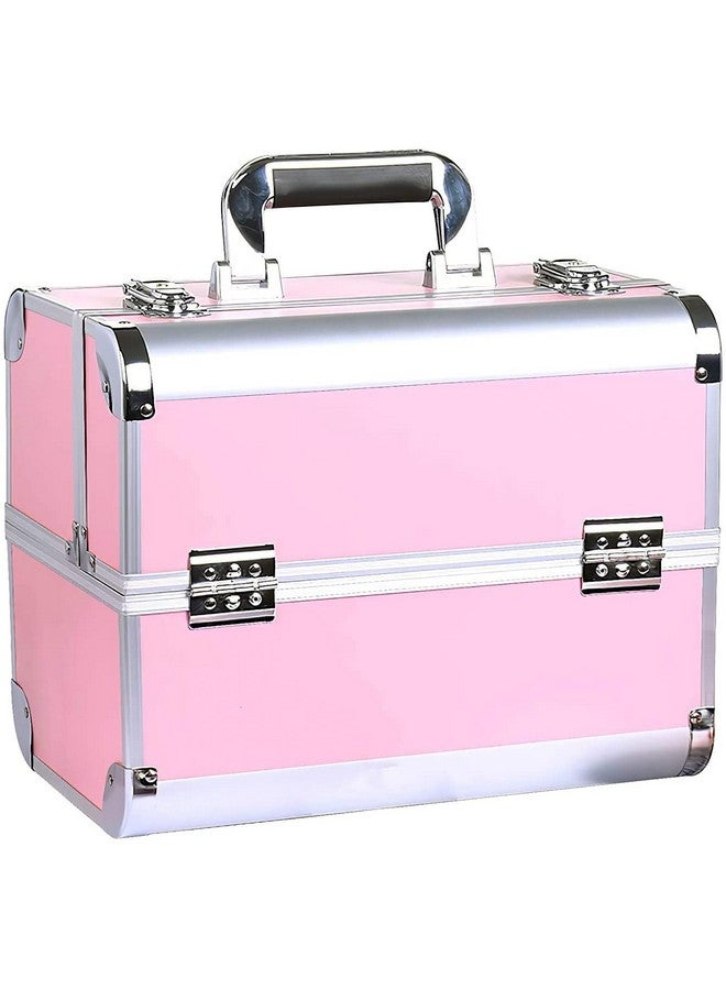 Adson Professional Beauty Makeup Cosmetic Vanity Case/Box (Light Pink) - Image 1