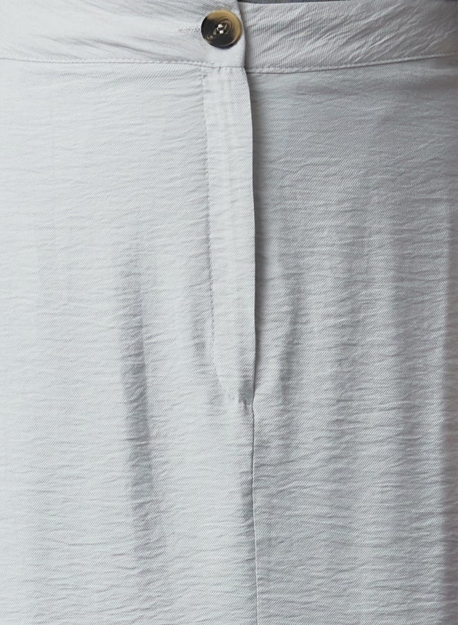 trendyol Gray Normal Waist Woven Linen Look Skirt - Image 3