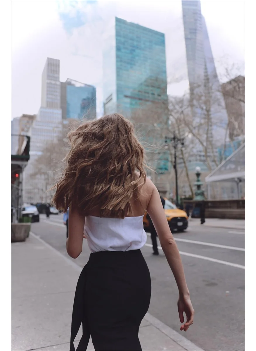 سود كوليكشن White 100% Linen Mill Strapless Blouse
